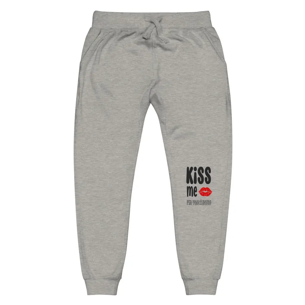 Kiss Me I’m Vaccinated 2 Unisex Fleece Sweatpants - Carbon