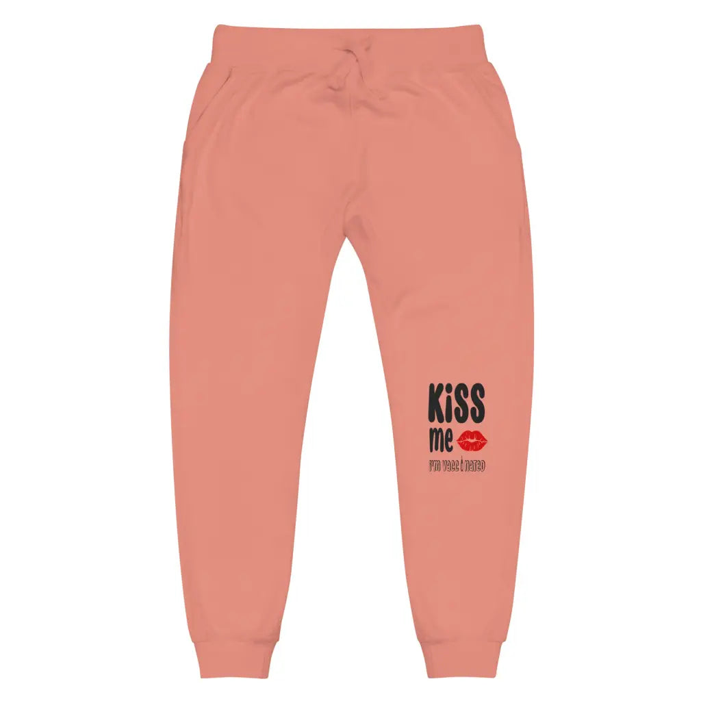 Kiss Me I’m Vaccinated 2 Unisex Fleece Sweatpants - Dusty