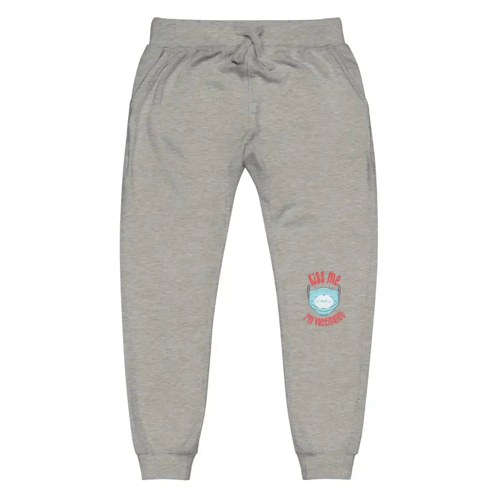 Kiss Me I’m Vaccinated 3 Unisex Fleece Sweatpants - Carbon