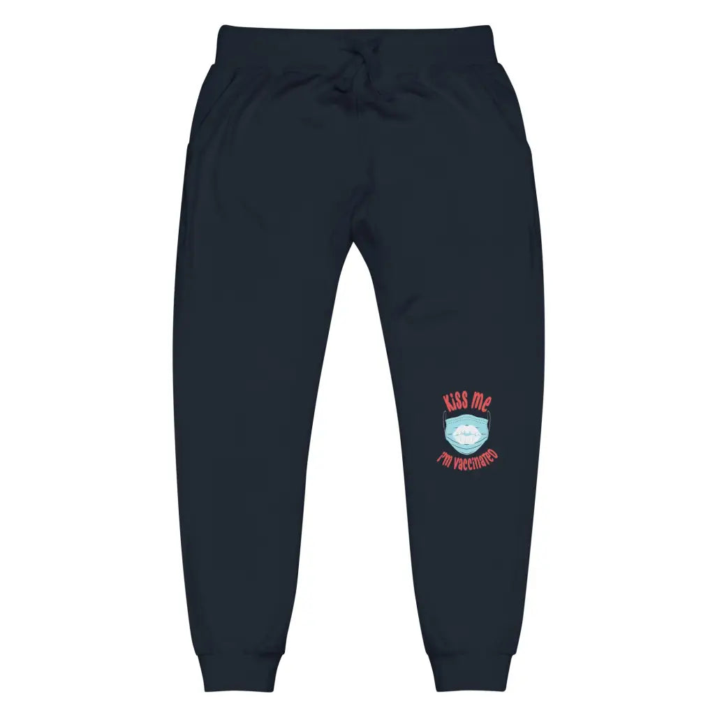 Kiss Me I’m Vaccinated 3 Unisex Fleece Sweatpants -