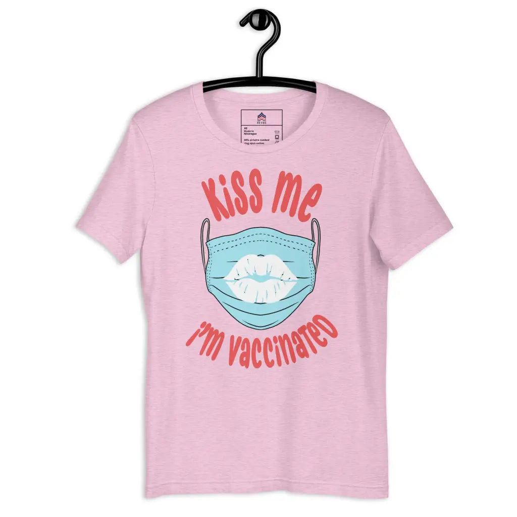 Kiss Me I’m Vaccinated 3 Unisex T-shirt - Heather Prism