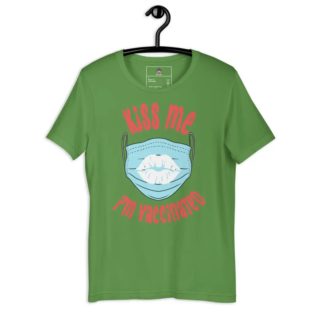 Kiss Me I’m Vaccinated 3 Unisex T-shirt - Leaf / s -