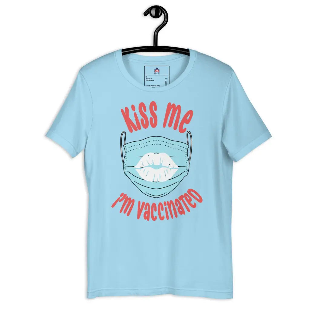 Kiss Me I’m Vaccinated 3 Unisex T-shirt - Ocean Blue / s -