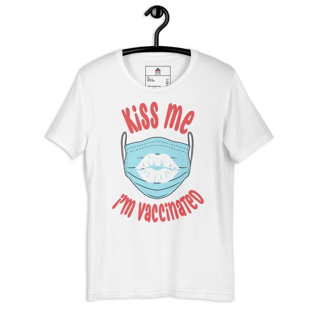 Kiss Me I’m Vaccinated 3 Unisex T-shirt - White / Xs -