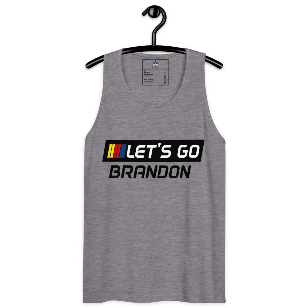 Let’s Go Brandon Men’s Premium Tank Top - Athletic Heather /