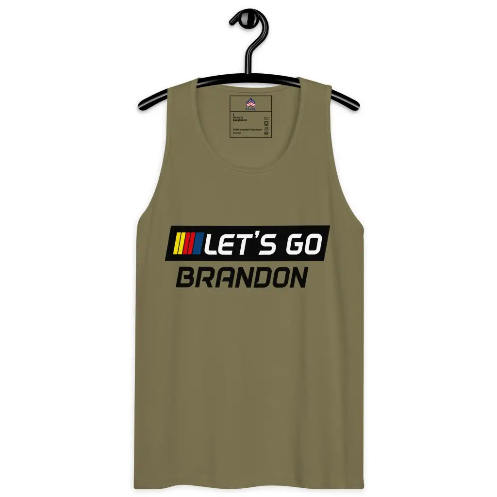 Let’s Go Brandon Men’s Premium Tank Top - Military Green / s