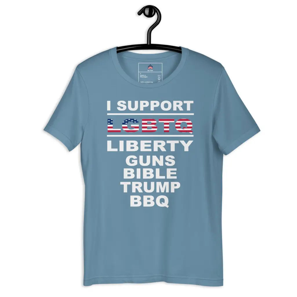 Lgbtq Liberty Unisex T-shirt - Steel Blue / s - Republican