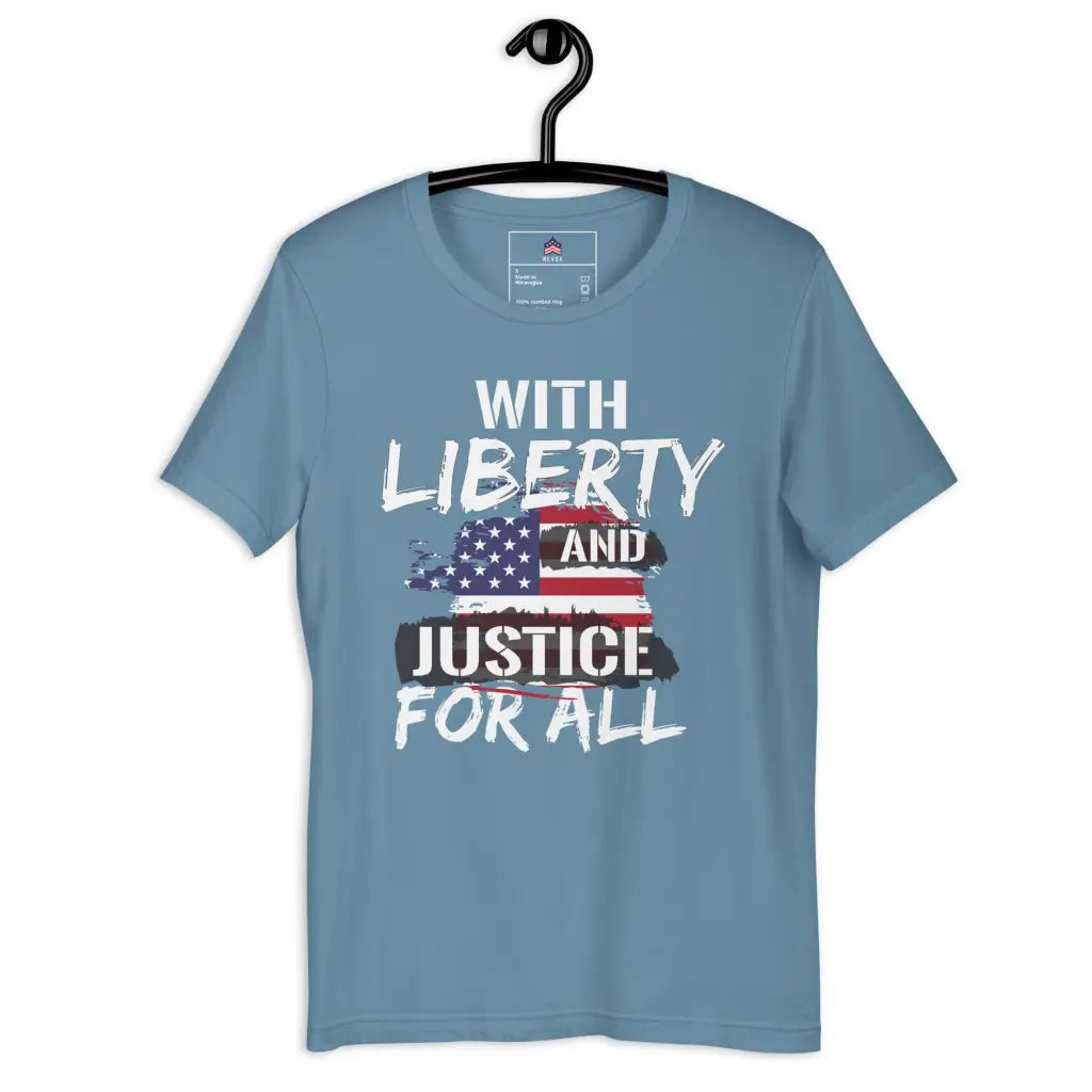 Liberty And Justice Unisex T-shirt - Steel Blue / s -