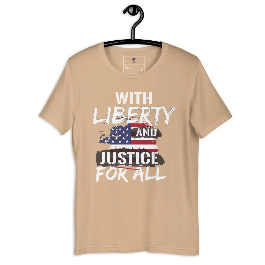 Liberty And Justice Unisex T-shirt - Tan / Xs - Republican