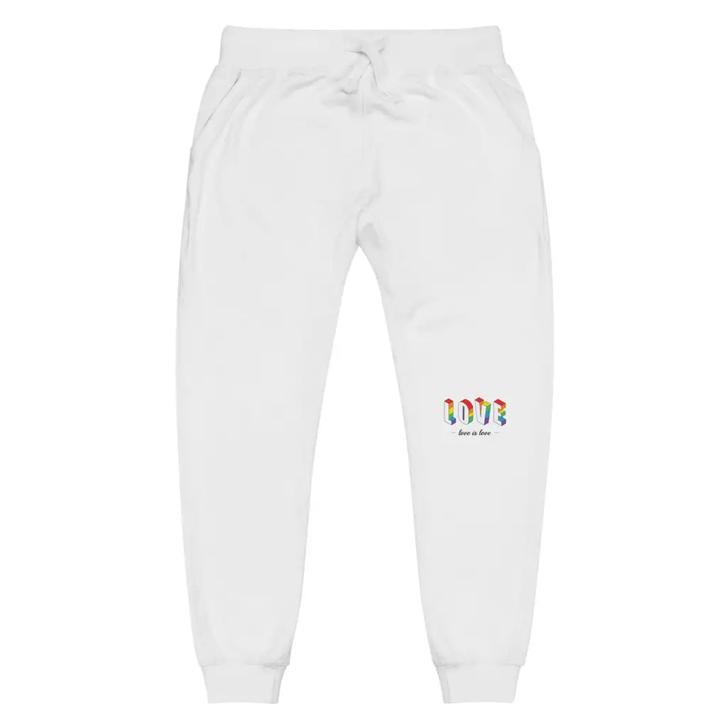 Love Is Love Unisex Fleece Sweatpants - White / Xs -