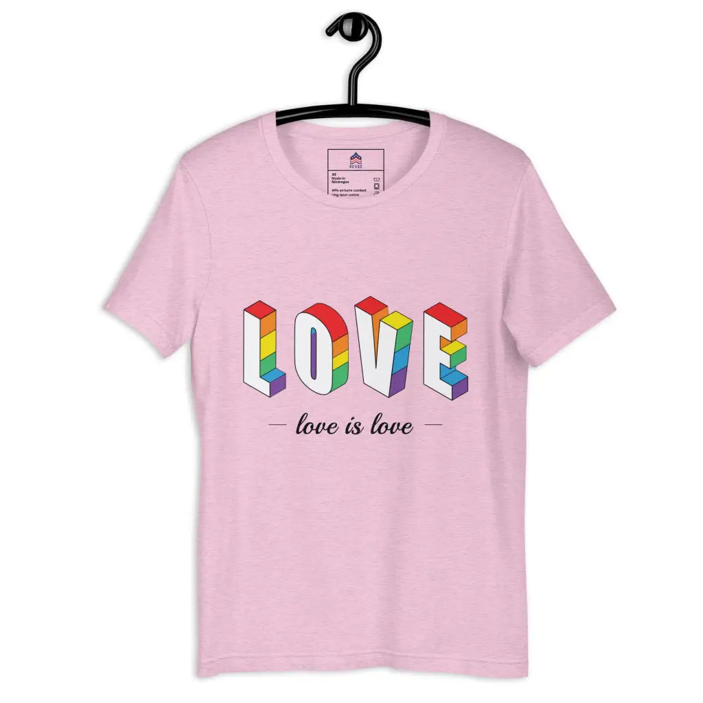 Love Is Love Unisex T-shirt - Heather Prism Lilac / Xs -