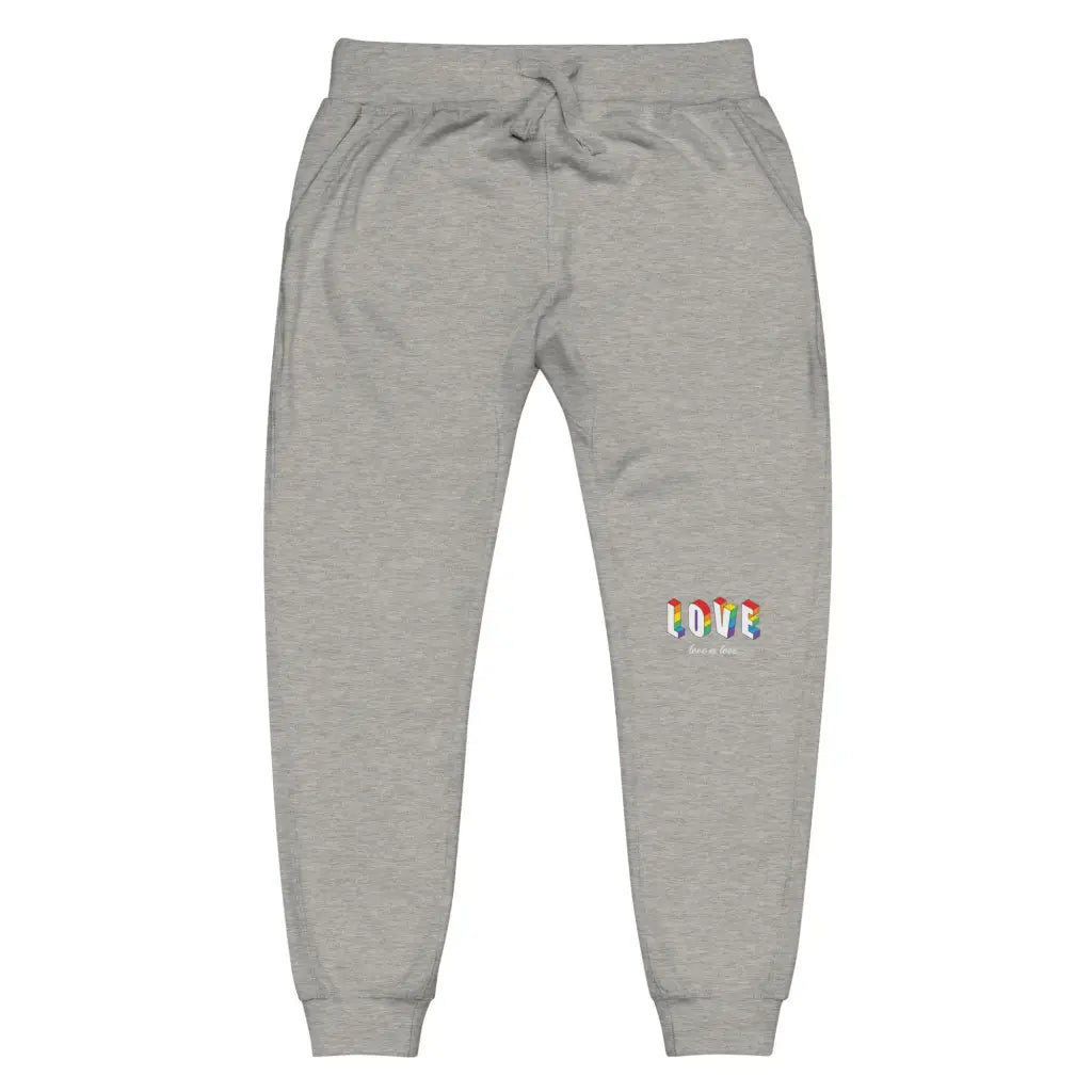 Love Is Love White Unisex Fleece Sweatpants - Carbon Grey /