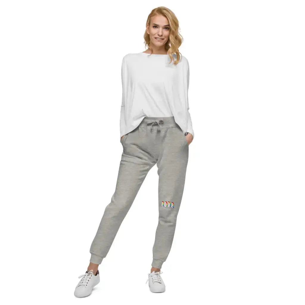 Love Is Love White Unisex Fleece Sweatpants - Democratic