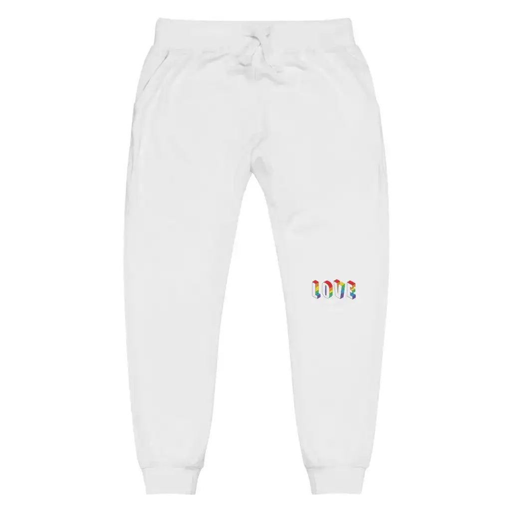 Love Is Love White Unisex Fleece Sweatpants - Democratic