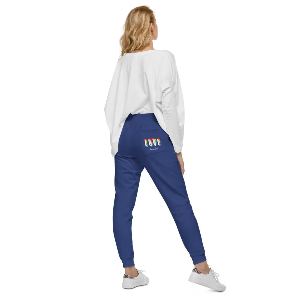 Love Is Love White Unisex Fleece Sweatpants - Democratic