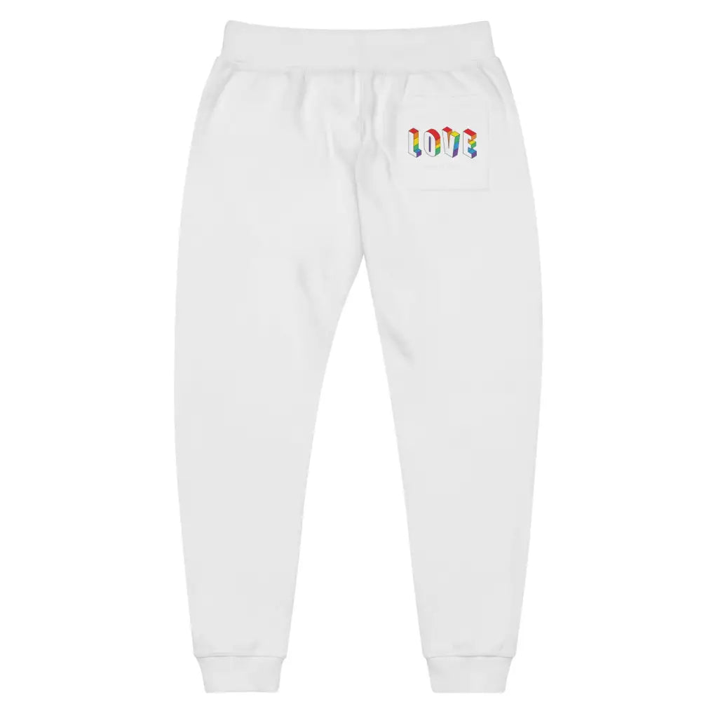 Love Is Love White Unisex Fleece Sweatpants - Democratic