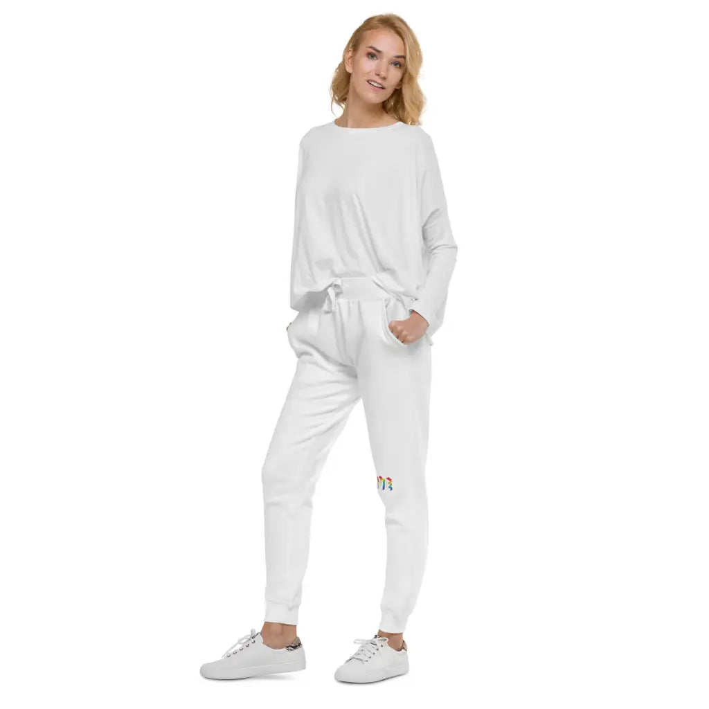 Love Is Love White Unisex Fleece Sweatpants - Democratic