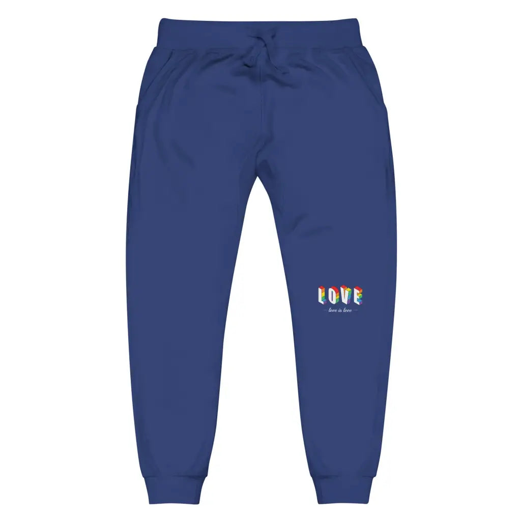 Love Is Love White Unisex Fleece Sweatpants - Team Royal /