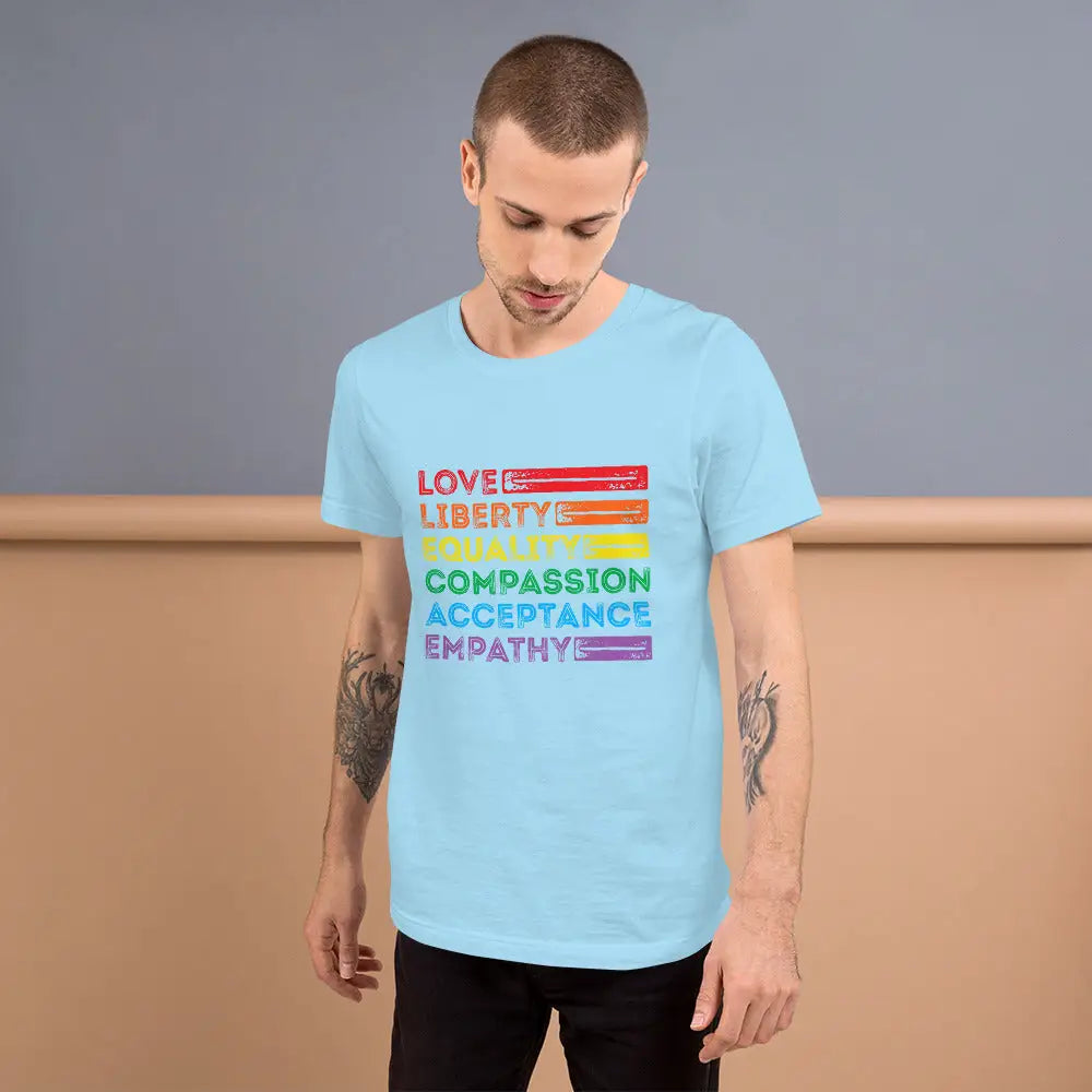 Love - Liberty - Equality Unisex T-shirt - Democratic