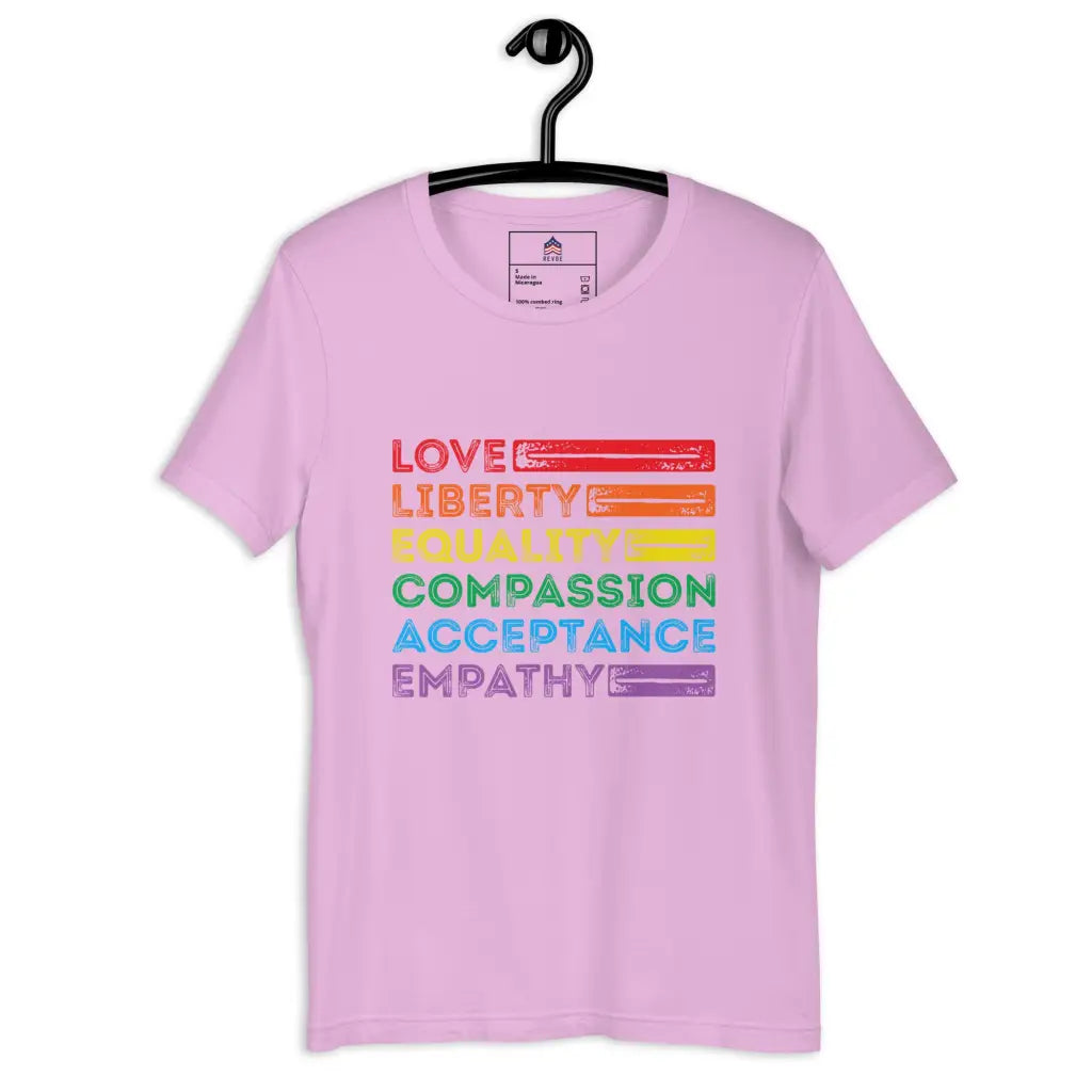 Love - Liberty - Equality Unisex T-shirt - Lilac / s -