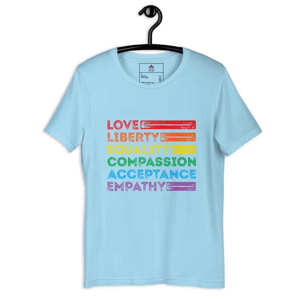 Love - Liberty - Equality Unisex T-shirt - Ocean Blue / s -