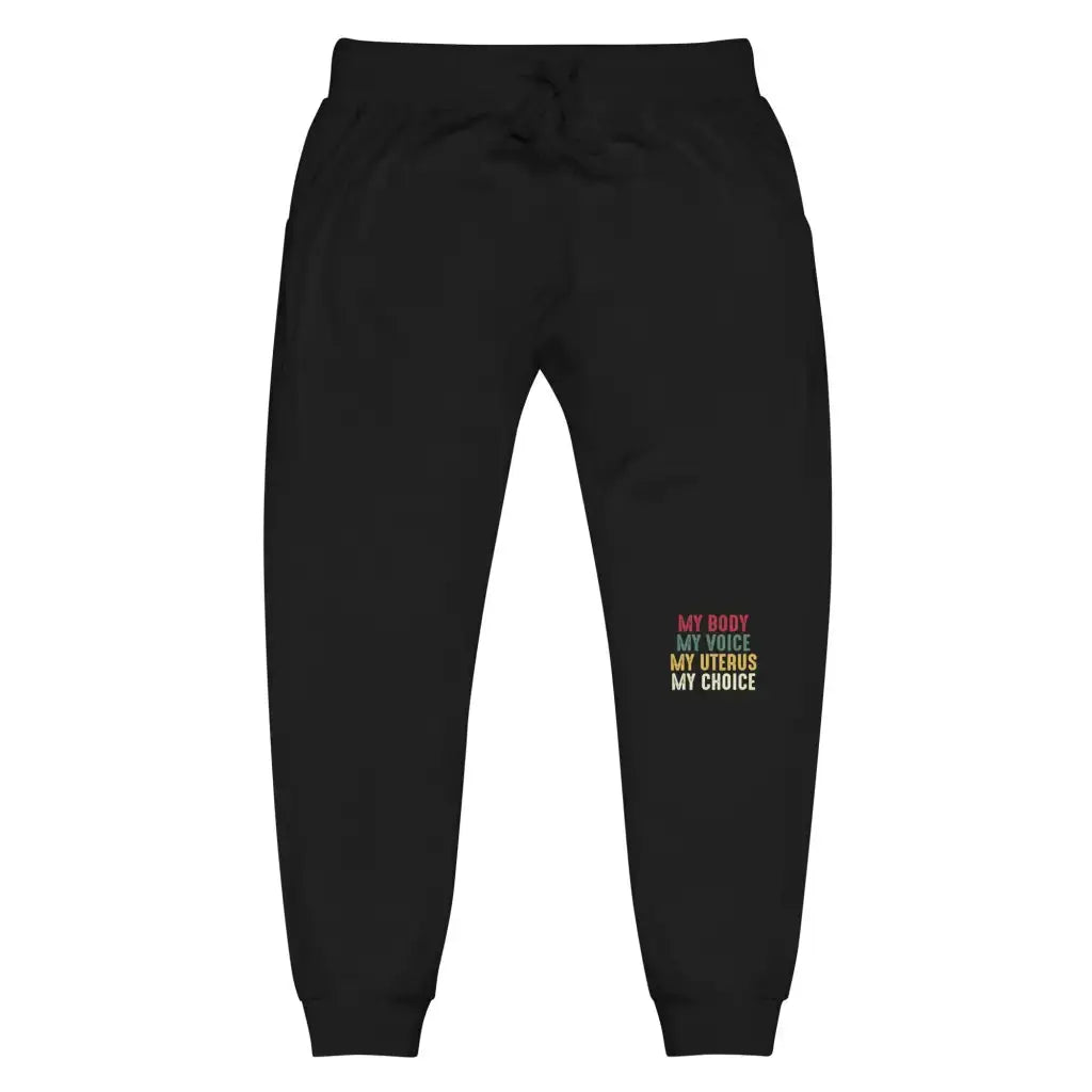 My Body - My Voice Unisex Fleece Sweatpants - Black / Xs -