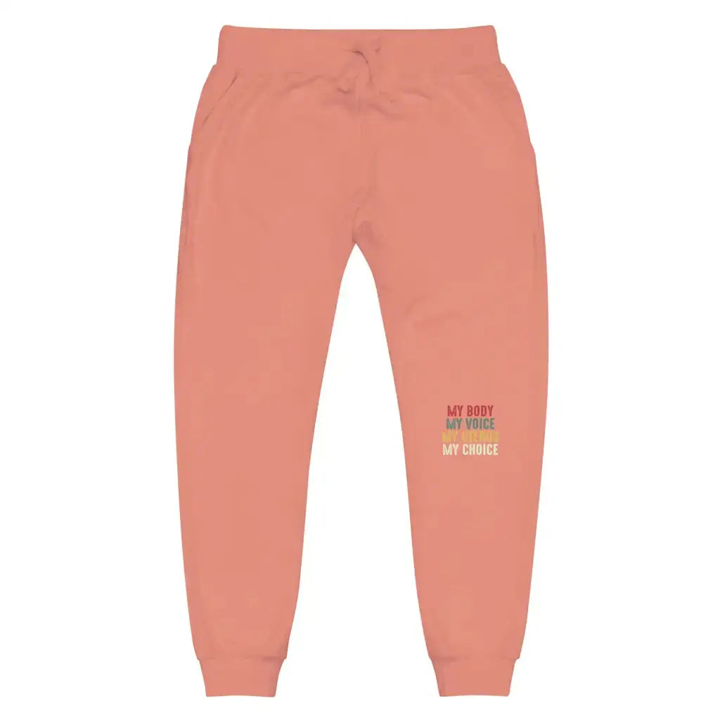 My Body - My Voice Unisex Fleece Sweatpants - Dusty Rose /