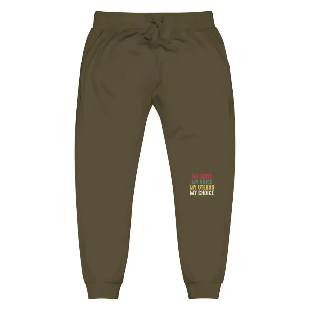 My Body - My Voice Unisex Fleece Sweatpants - Military Green