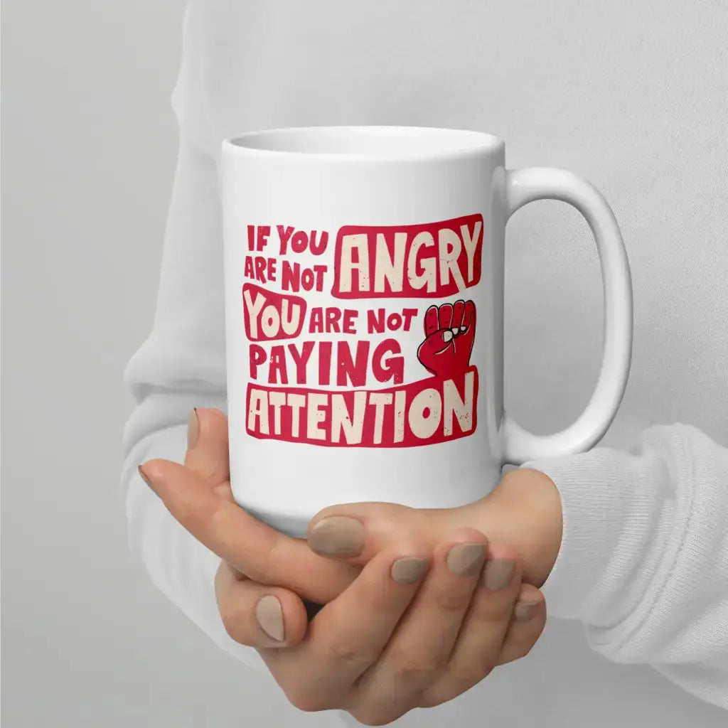 Not Paying Attention White Glossy Mug - 15oz - Democratic