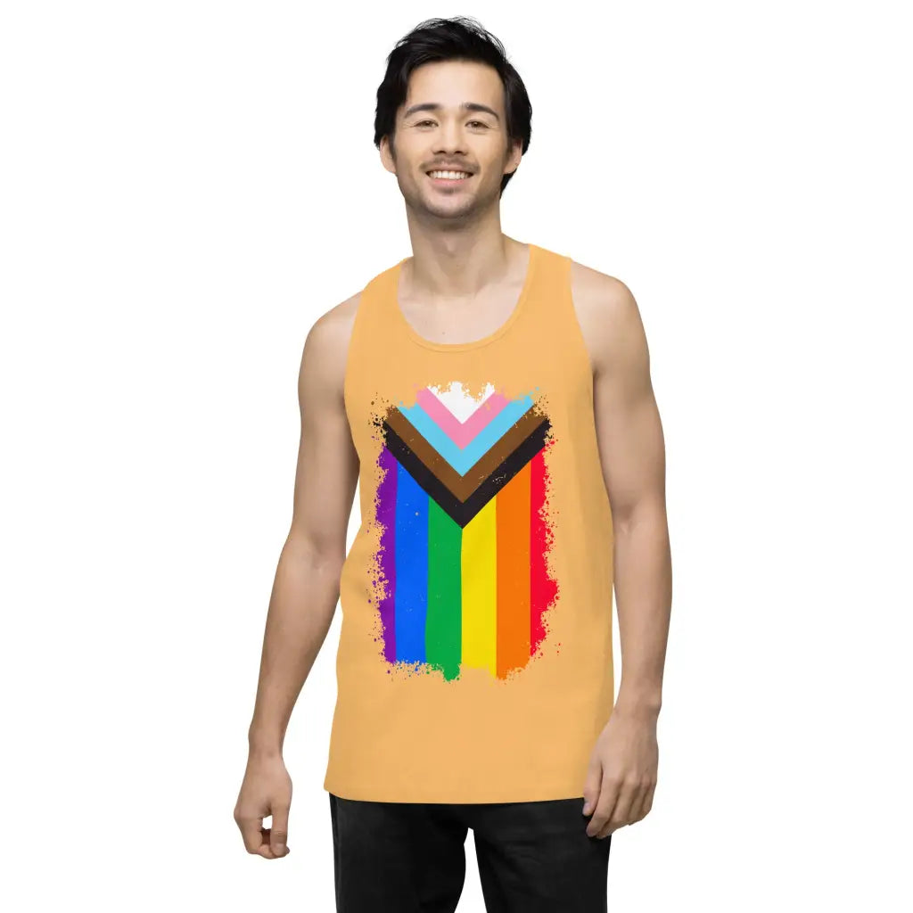 Progress Pride Flag Men’s Premium Tank Top - Democratic