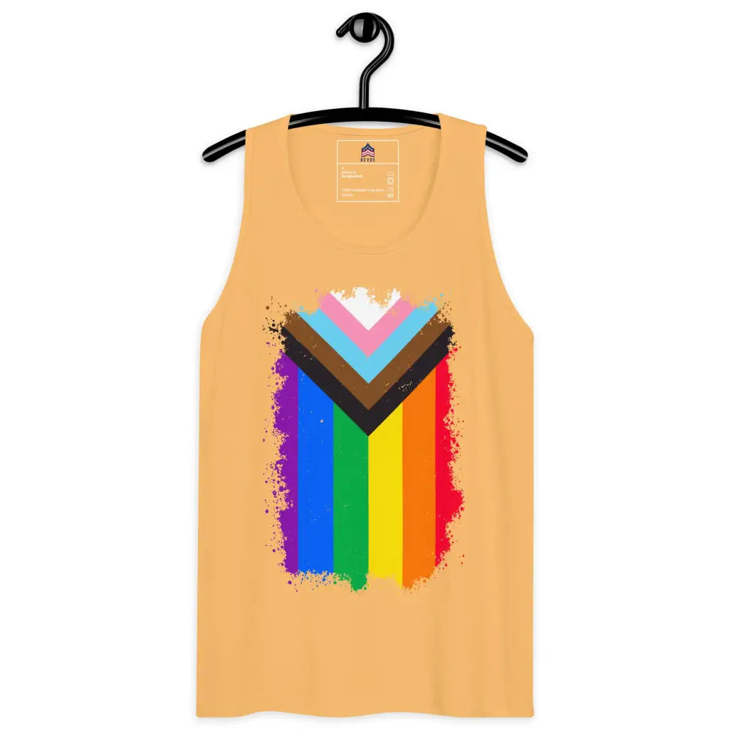 Progress Pride Flag Men’s Premium Tank Top - Squash / s -