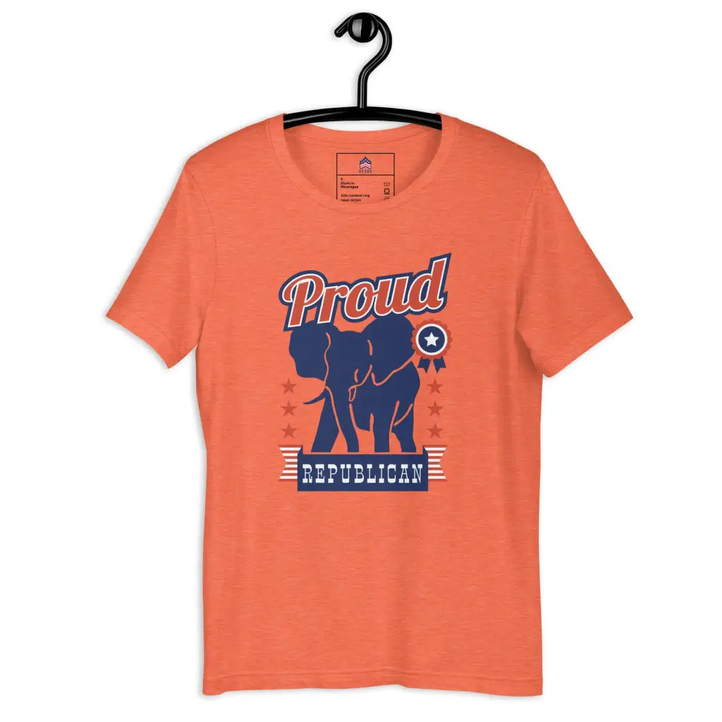 Republican Elephant Unisex T-shirt - Heather Orange / s -