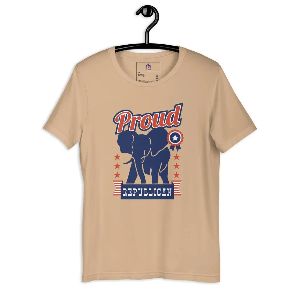 Republican Elephant Unisex T-shirt - Tan / Xs - Republican