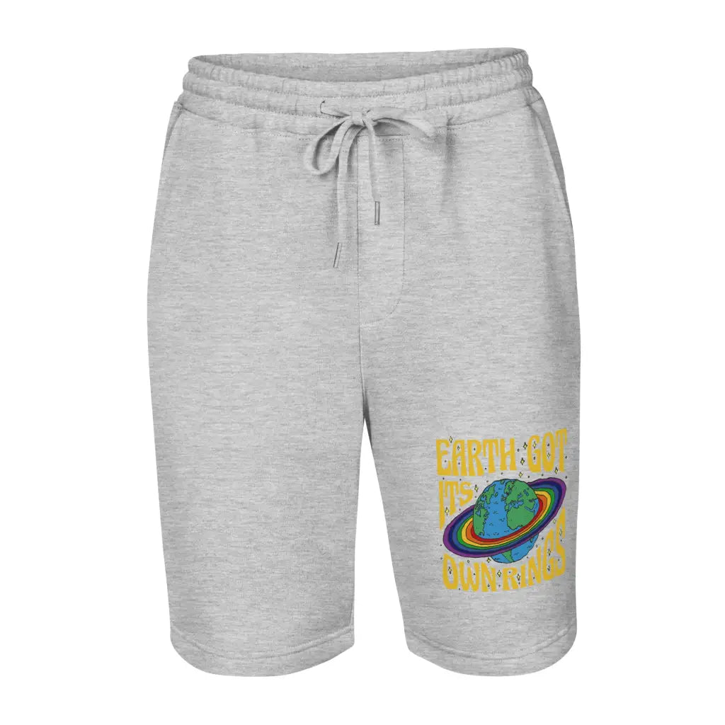 Rings Planet Men’s Fleece Shorts - Heather Grey / s -