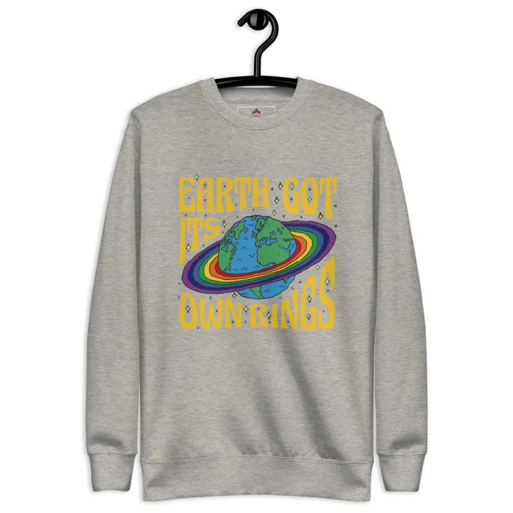 Rings Planet Unisex Premium Sweatshirt - Carbon Grey / s -