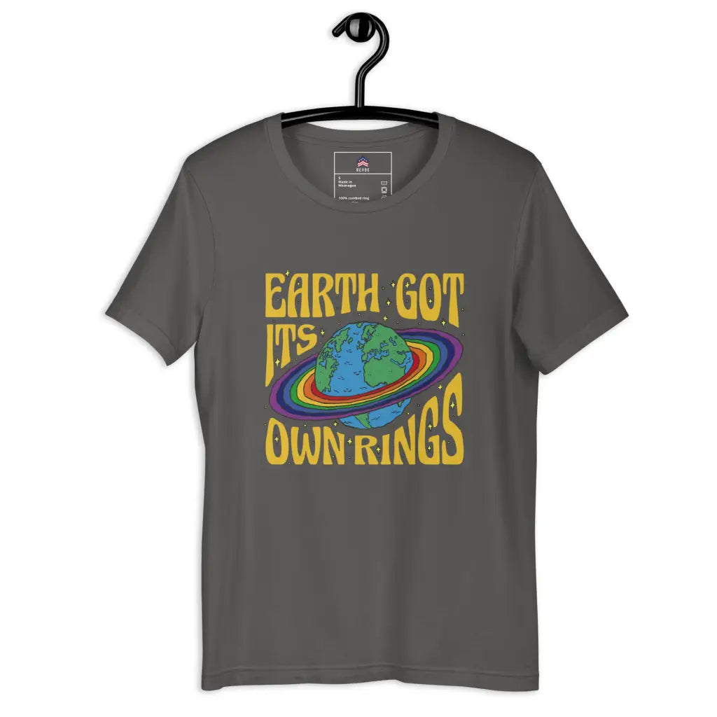 Rings Planet Unisex T-shirt - Asphalt / s - Democratic