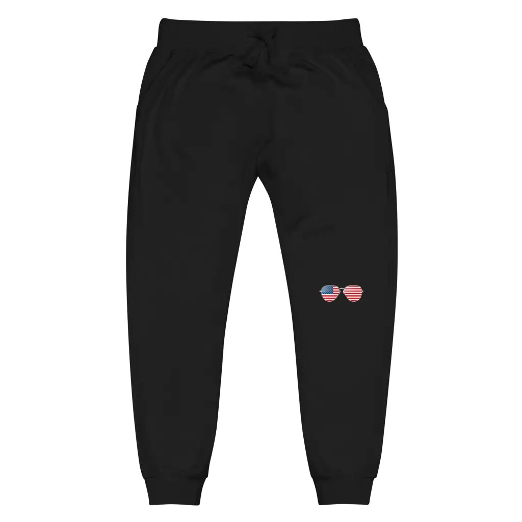 Stars & Stripes Aviator Unisex Fleece Sweatpants - Black /
