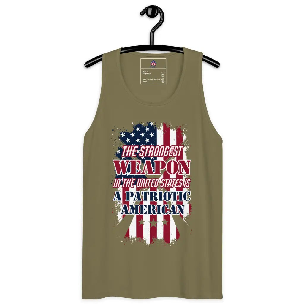The Strongest Weapon Men’s Premium Tank Top - Military Green