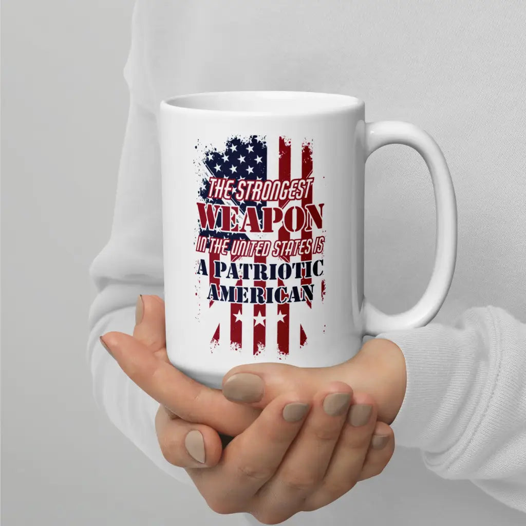 The Strongest Weapon White Glossy Mug - 15oz - Republican