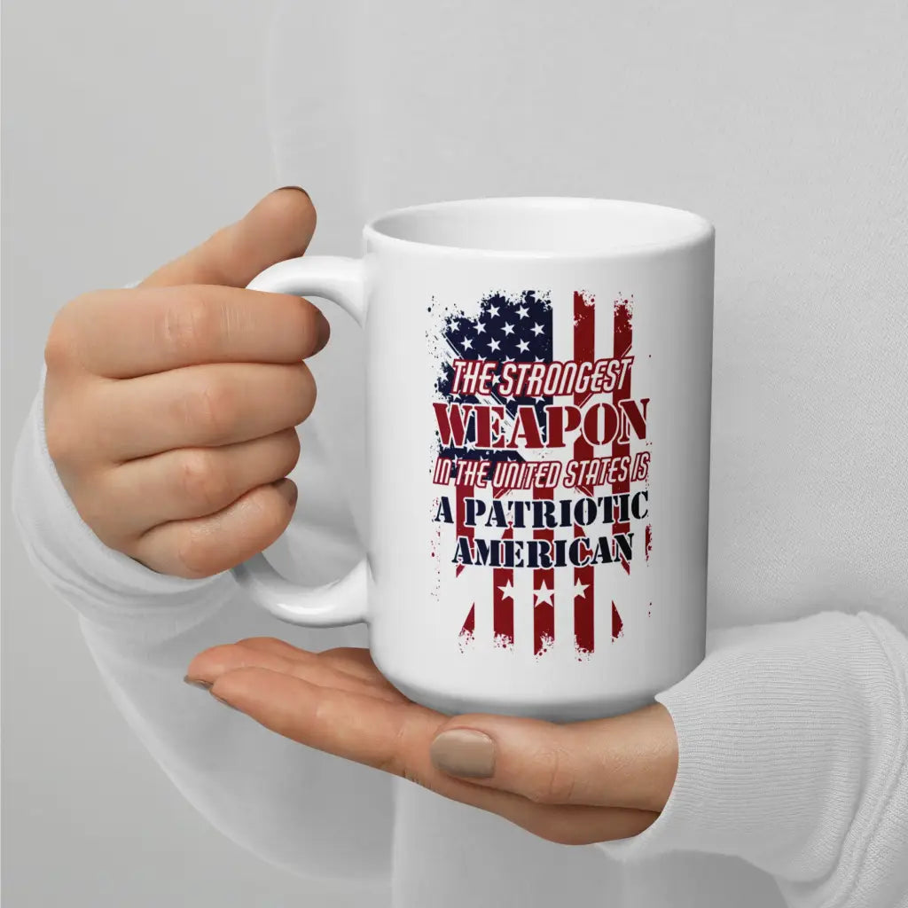 The Strongest Weapon White Glossy Mug - Republican