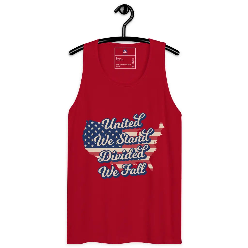 United We Stand Divided We Fall Men’s Premium Tank Top - Red