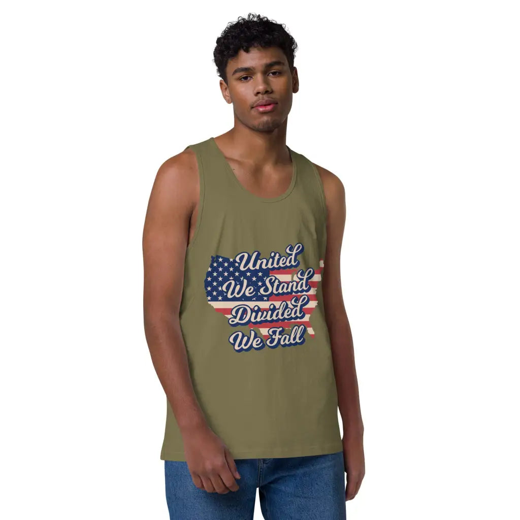 United We Stand Divided We Fall Men’s Premium Tank Top -