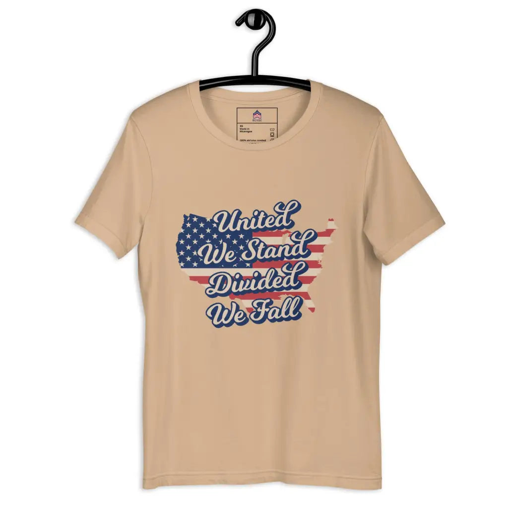 United We Stand Divided We Fall Unisex T-shirt - Tan / Xs -