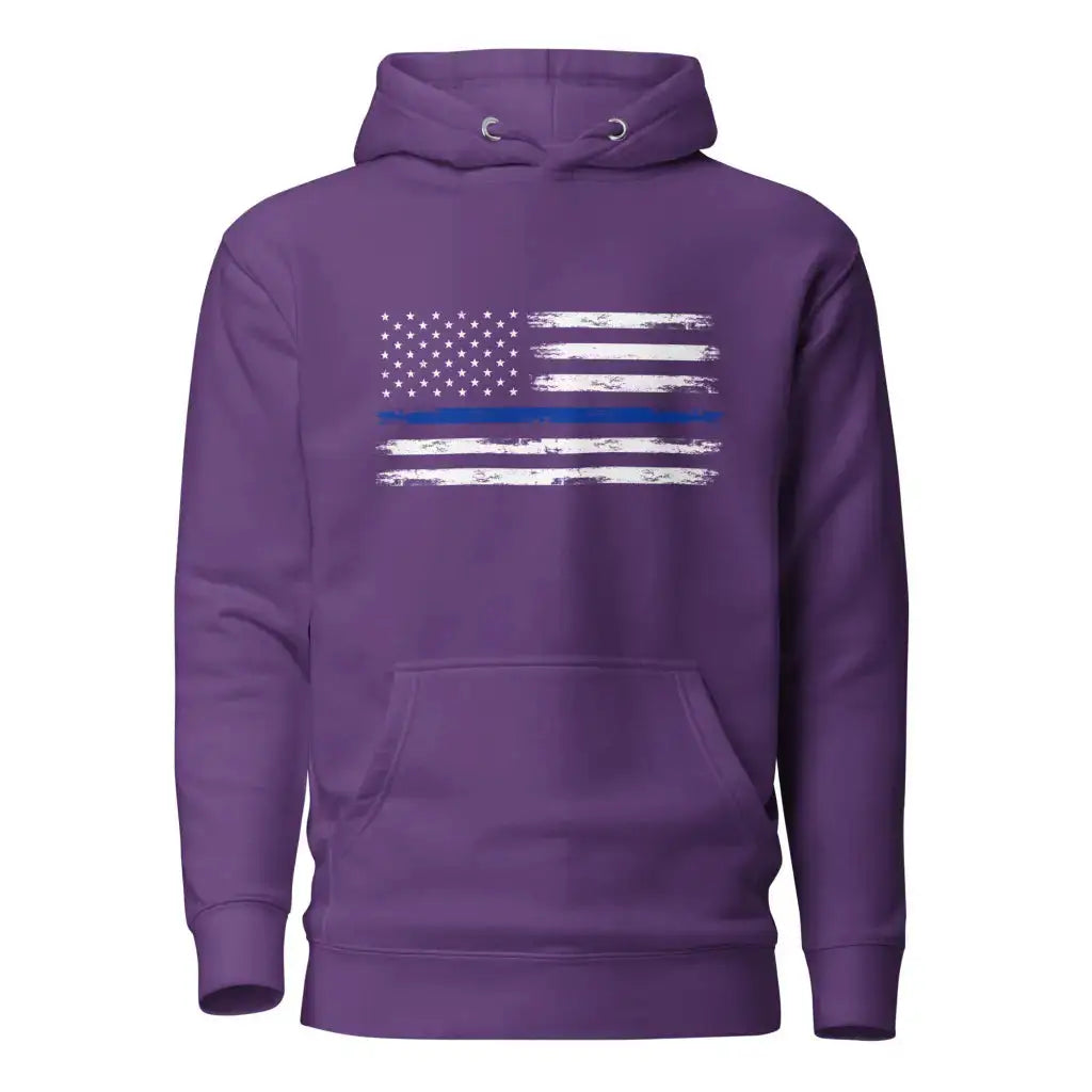 Us Police Flag Unisex Hoodie - Purple / s - Republican