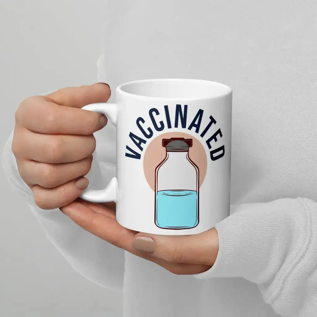 Vaccinated 2 White Glossy Mug - Democratic