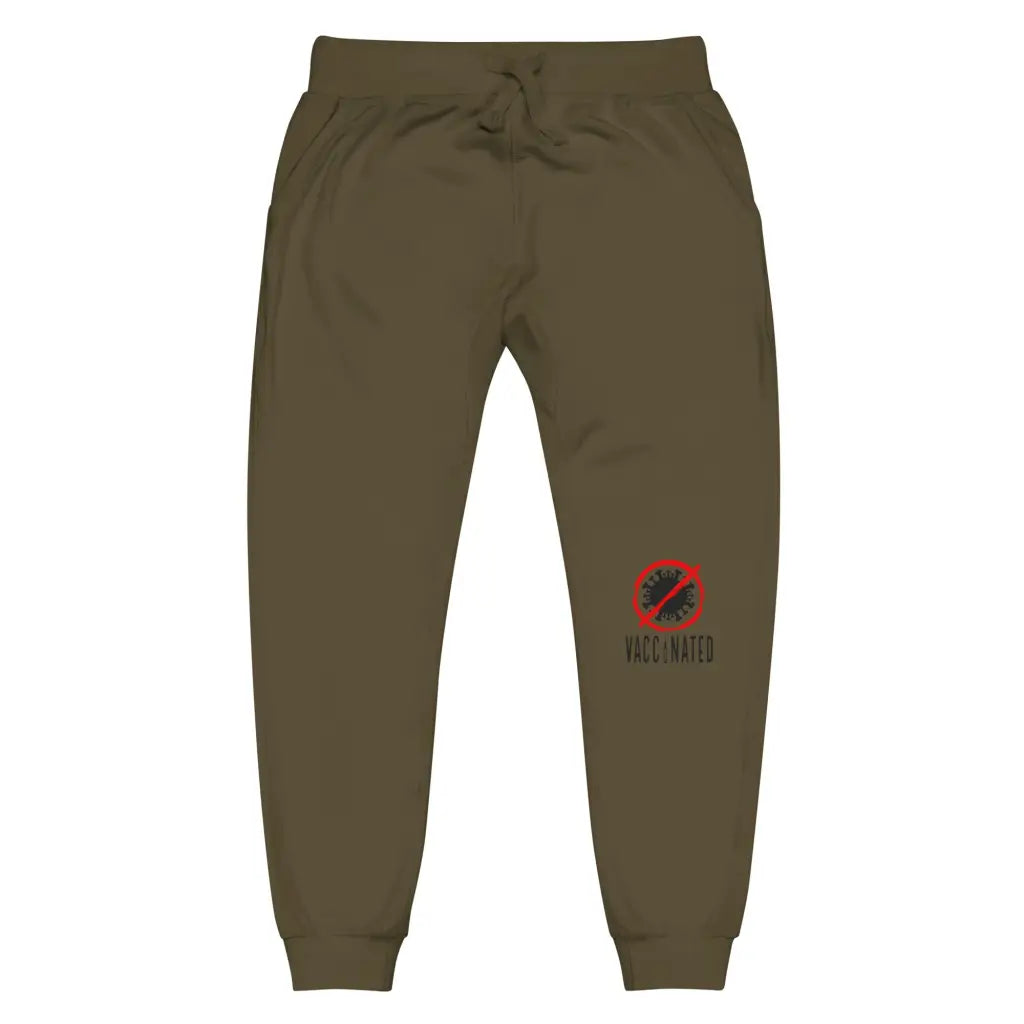 Vaccinated 3 Unisex Fleece Sweatpants - Military Green / Xs