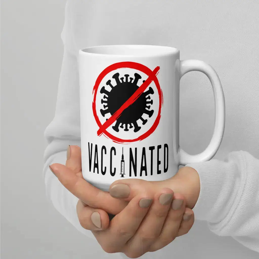 Vaccinated 3 White Glossy Mug - 15oz - Democratic