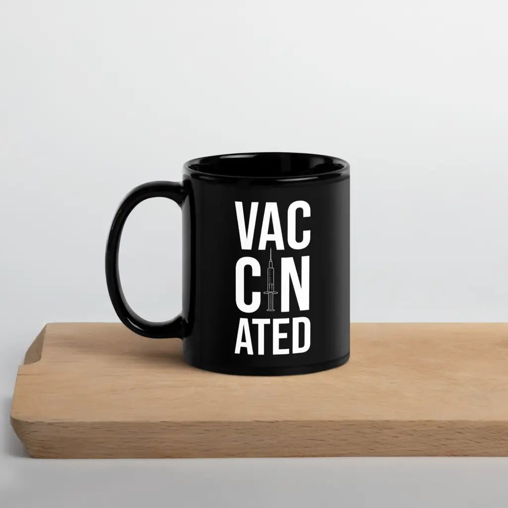 Vaccinated 5 Black Glossy Mug - Democratic