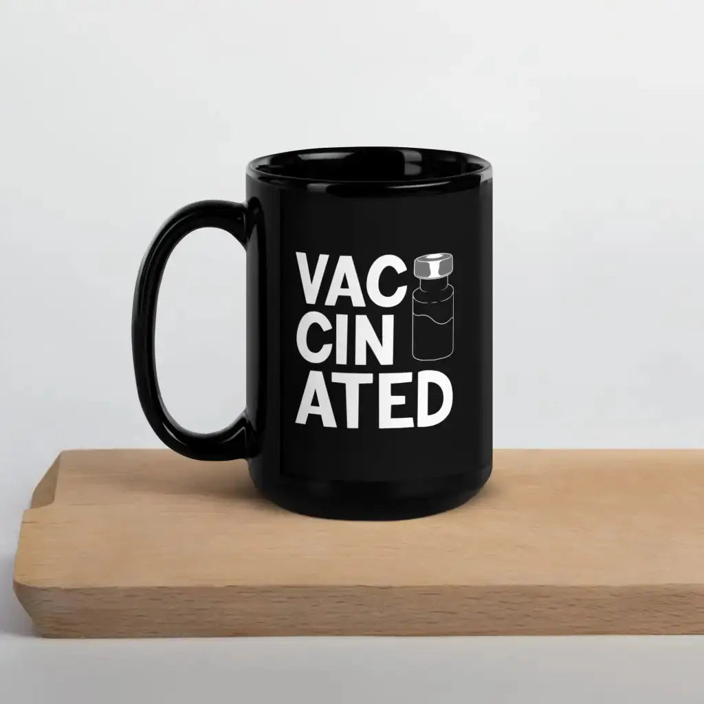 Vaccinated 7 Black Glossy Mug - Democratic