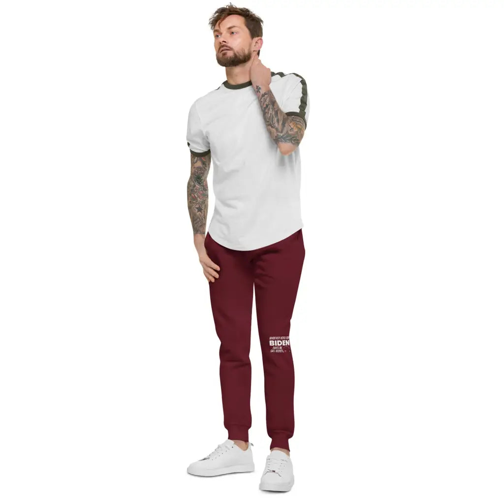 Whoever Voted For Biden Unisex Fleece Sweatpants - Maroon /